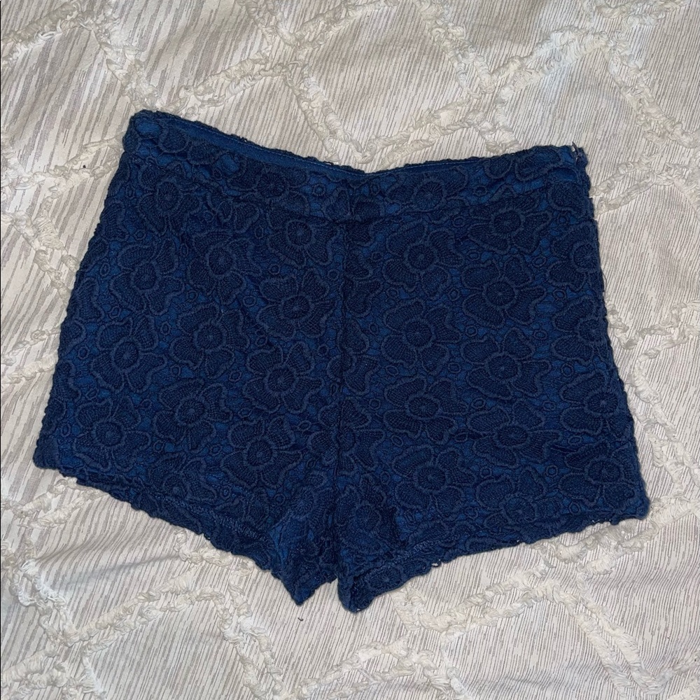 Blue lace dressy shorts, good condition